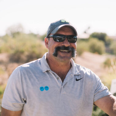Big smiles from a guy having a great time