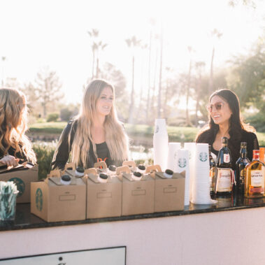 Ladies volunteering with smiles
