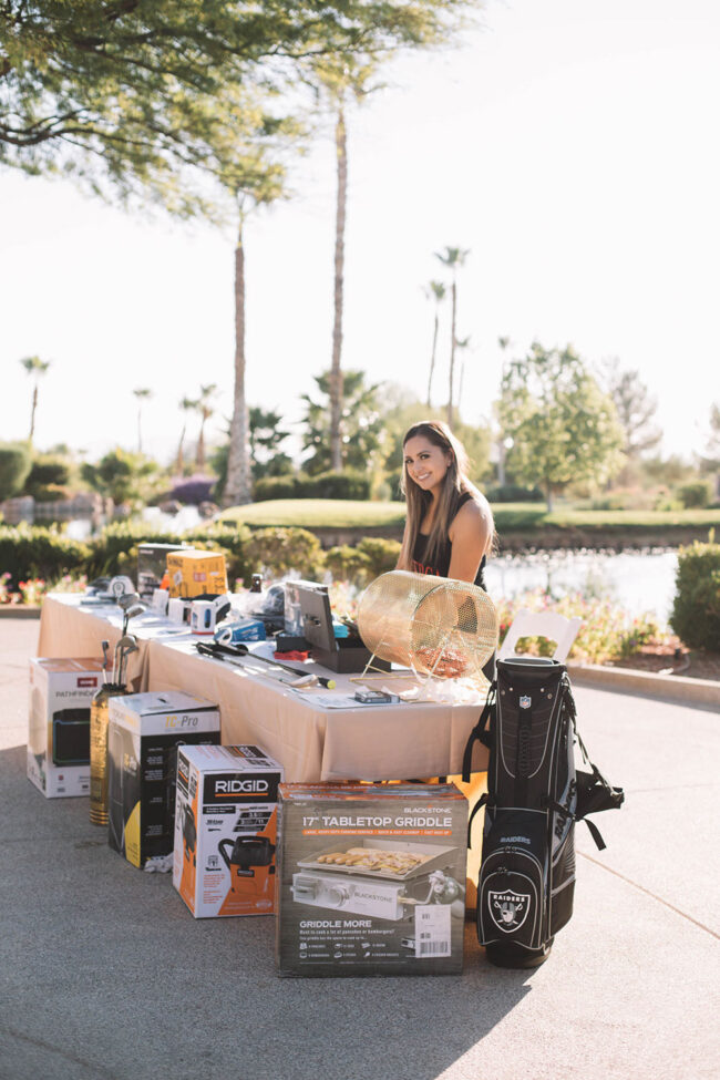 LVFRCA lady volunteer at the raffle table