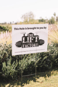 The Lift Factory Hole Sponsor sign