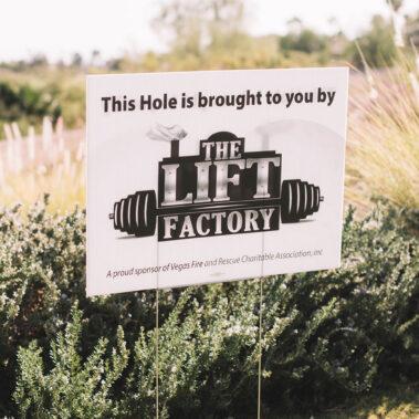 The Lift Factory Hole Sponsor sign