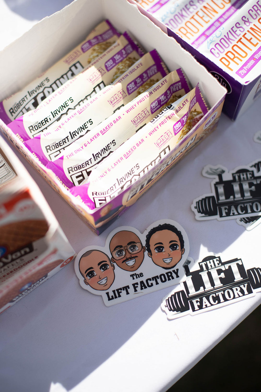 The lift Factory stickers and power bars