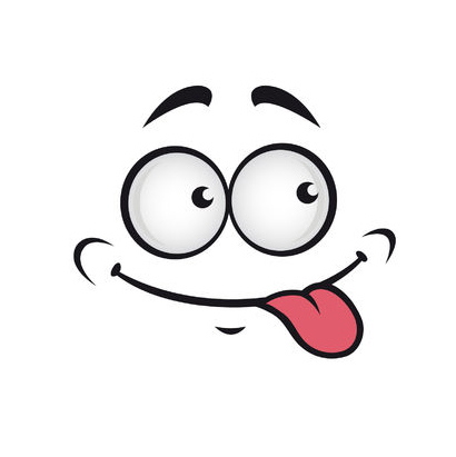 Crazy funny face cartoon