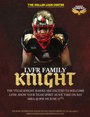 Full flyer of Las Vegas Fire and Rescue Knight football game.
