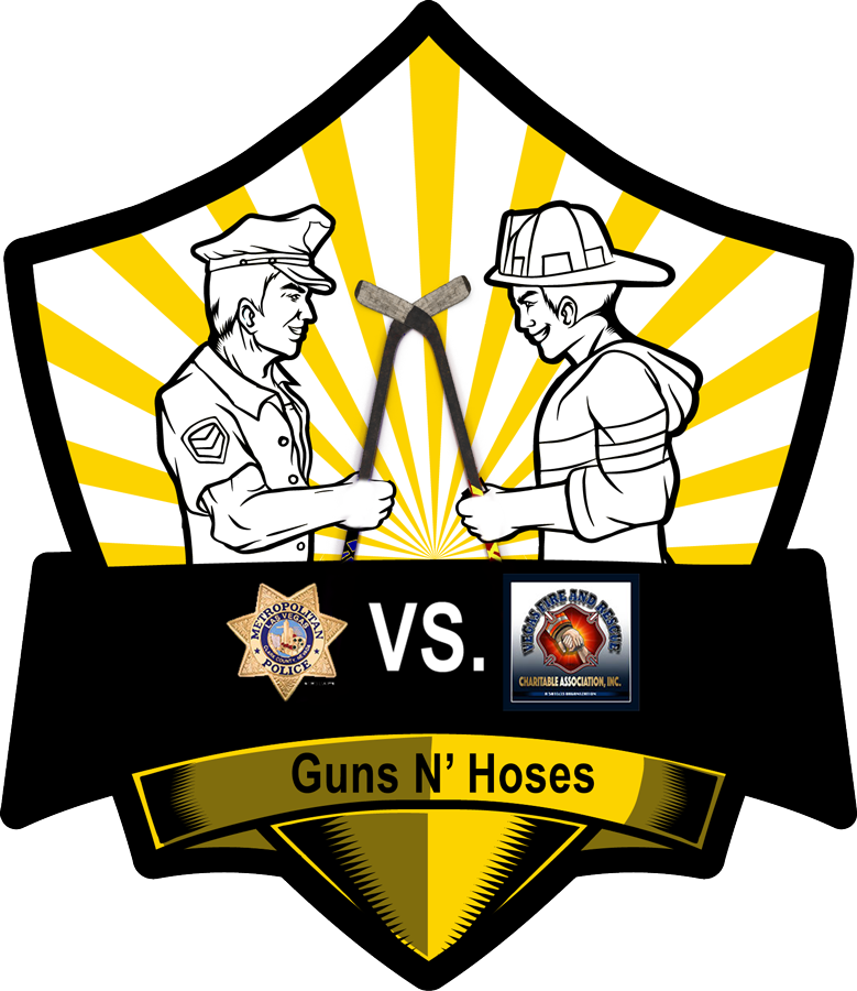 Guns and Hoses logo with hockey sticks