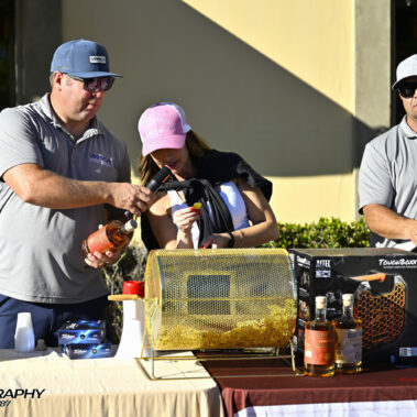 Jeff Halverson and lady doing the raffle.