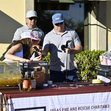 Jeff Halverson and lady doing the raffle.