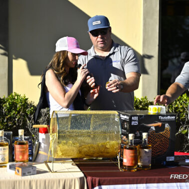 Jeff Halverson and lady doing the raffle.