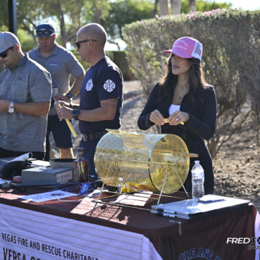 Volunteers at raffle table.