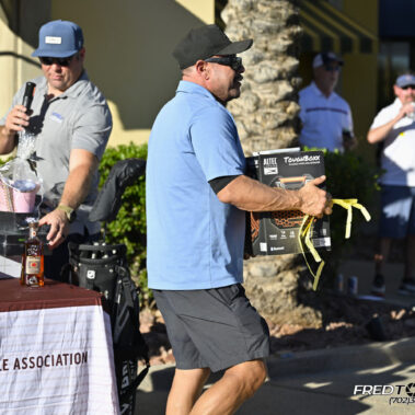 Male golfer raffle winner.