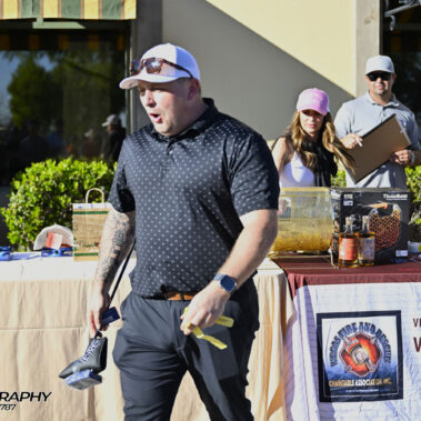 Male golfer raffle winner.