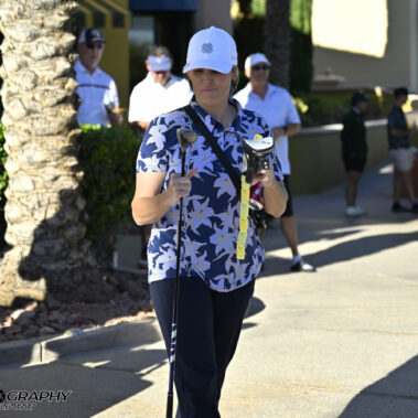 Female golfer raffle winner.