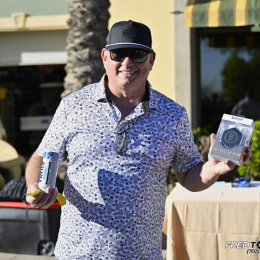 Male golfer raffle winner.